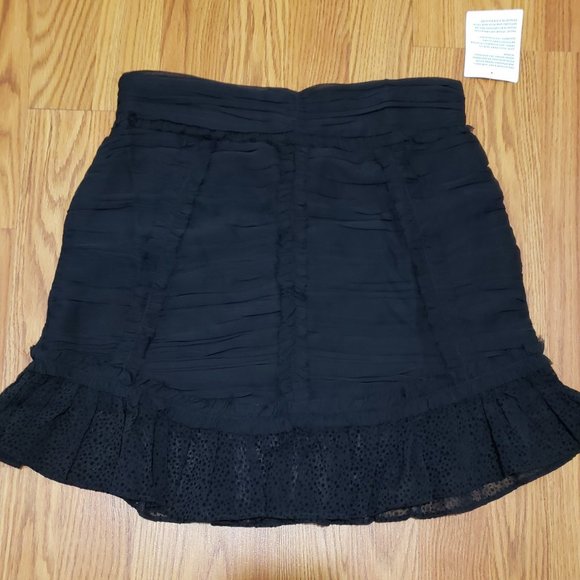 Asos Designs Black Ruched Detail Textured Chiffon Skirt Size 8 NWT - Picture 3 of 6